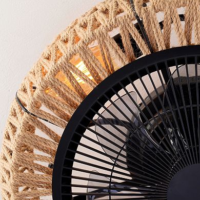 ELEMENT ACE 20-Inch Vintage Rope Cage Ceiling Fan with Remote Control