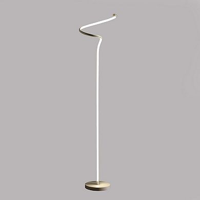ELEMENT ACE 52.5-Inch LED Curvilinear S-Curve Spiral Tube Angled Floor Lamp