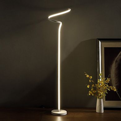 ELEMENT ACE 52.5-Inch LED Curvilinear S-Curve Spiral Tube Angled Floor Lamp