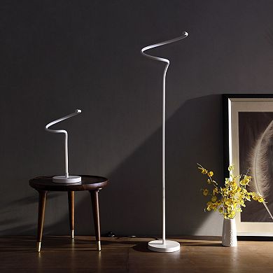 ELEMENT ACE 52.5-Inch LED Curvilinear S-Curve Spiral Tube Angled Floor Lamp