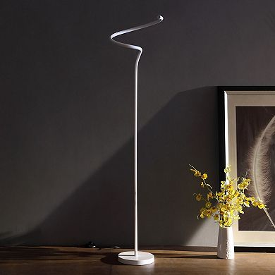 ELEMENT ACE 52.5-Inch LED Curvilinear S-Curve Spiral Tube Angled Floor Lamp