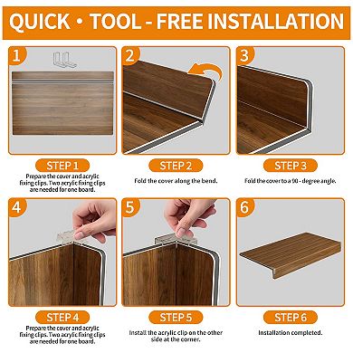 ELEMENT ACE 5-Piece Foamed PVC Wire Shelf Covers for Closet and Pantry Storage