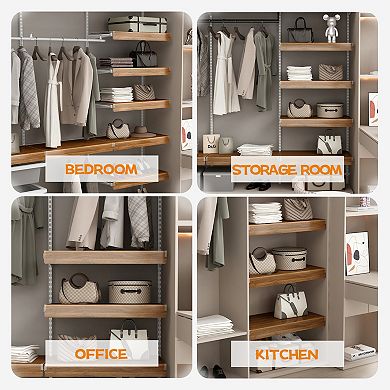 ELEMENT ACE 5-Piece Foamed PVC Wire Shelf Covers for Closet and Pantry Storage