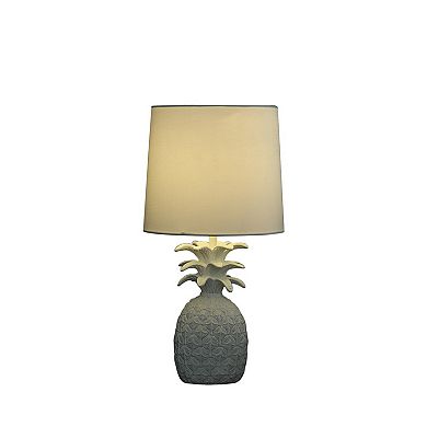 ELEMENT ACE Tropical Pineapple Accent Table Lamp with Cotton Linen Shade
