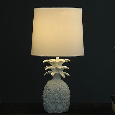 ELEMENT ACE Tropical Pineapple Accent Table Lamp with Cotton Linen Shade