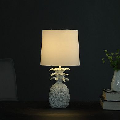 ELEMENT ACE Tropical Pineapple Accent Table Lamp with Cotton Linen Shade