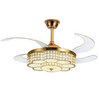 ELEMENT ACE 48-Inch Retractable Blade Ceiling Fan with Light and Remote Control