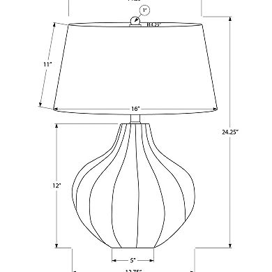 ELEMENT ACE Ceramic Table Lamp with Linen Fabric Shade and Transitional Design