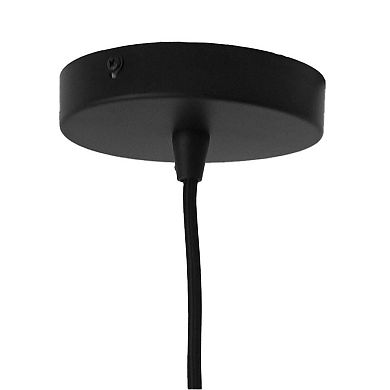 ELEMENT ACE Modern Clear Glass Pendant Lamp with Sleek Black Metal Base