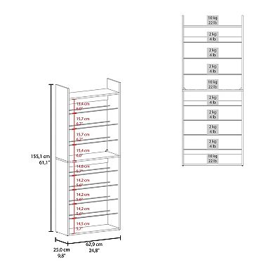 Aline Shoe Rack, 2 Shelves, Black Wengue