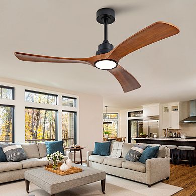ELEMENT ACE 52 Inch Wood Ceiling Fan with Remote Control and Reversible DC Motor