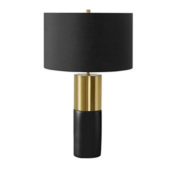 ELEMENT ACE Contemporary Table Lamp with Black Concrete Base and Fabric Shade