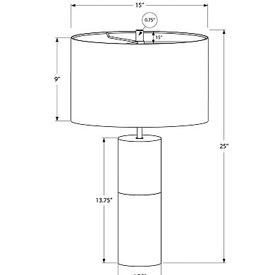 ELEMENT ACE Contemporary Table Lamp with Black Concrete Base and Fabric Shade
