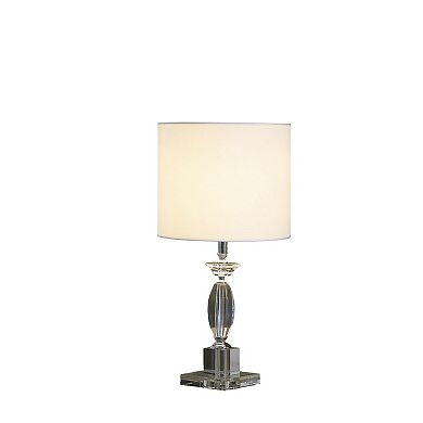 ELEMENT ACE Modern Cut Crystal Table Lamp with Uno-Fitter Drum Shade