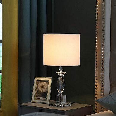 ELEMENT ACE Modern Cut Crystal Table Lamp with Uno-Fitter Drum Shade