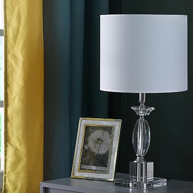 ELEMENT ACE Modern Cut Crystal Table Lamp with Uno-Fitter Drum Shade