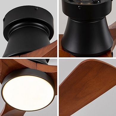 ELEMENT ACE Flush Mount Ceiling Fan with Dimmable LED Light and Reversible Motor