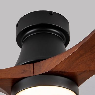 ELEMENT ACE Flush Mount Ceiling Fan with Dimmable LED Light and Reversible Motor