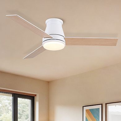 ELEMENT ACE 48-Inch Low Profile Ceiling Fan with Integrated LED Light for Modern Interiors
