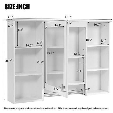 ELEMENT ACE Wall Mounted Adjustable Shelf Medicine Cabinet with Soft Close Door