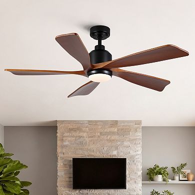 ELEMENT ACE Modern Farmhouse Ceiling Fan with Integrated Light and Quiet DC Motor