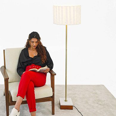 ELEMENT ACE Slim Standing Floor Lamp with Neutral Shade for Contemporary Ambience