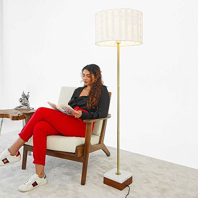 ELEMENT ACE Slim Standing Floor Lamp with Neutral Shade for Contemporary Ambience
