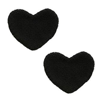 2 pc Heart Shaped Plush Cup Coaster with Soft Textured Fabric and Padded Design