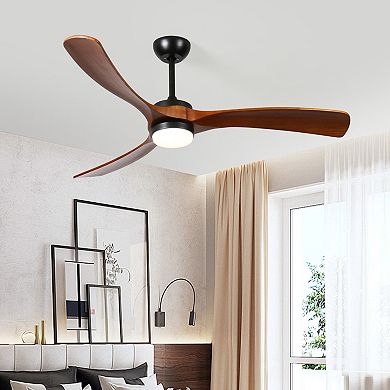 ELEMENT ACE 52 Inch Solid Wood Ceiling Fan with Light and Remote Control