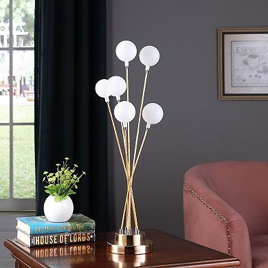 ELEMENT ACE Modern Acrylic Globe Table Lamp with LED Lighting and Gold Finish