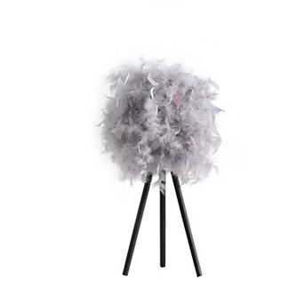 ELEMENT ACE Modern Tripod Table Lamp with Feather Shade and Metal Base