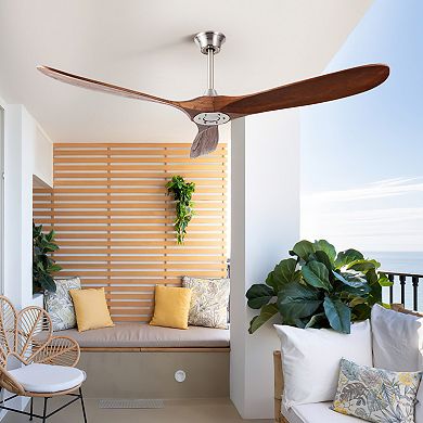 ELEMENT ACE 60 Inch Indoor Modern Ceiling Fan with Remote Control and Solid Wood Blades