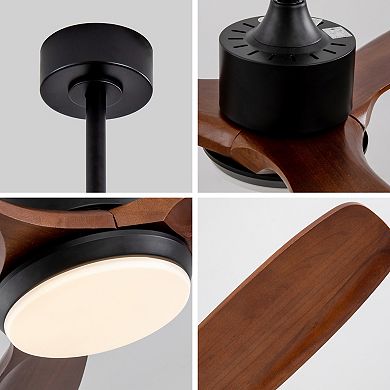 ELEMENT ACE 52-Inch Wood Ceiling Fan with Remote Control and Integrated LED Lighting