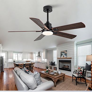 ELEMENT ACE 52-Inch Indoor Outdoor Ceiling Fan with Light Remote App Control Dimmable LED