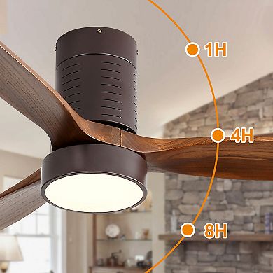 ELEMENT ACE 52 Inch Flush Mount Ceiling Fan with LED Light and Remote Control