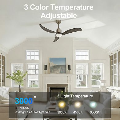 ELEMENT ACE 52-Inch Reversible Quiet DC Motor Ceiling Fan with LED Light and Remote Control