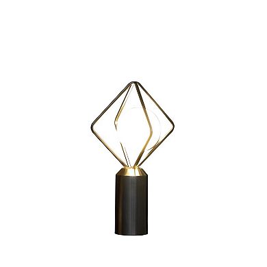 ELEMENT ACE Modern Monoclinic Pendeloque Silver Metal Table Lamp with White Glass Orb Shade