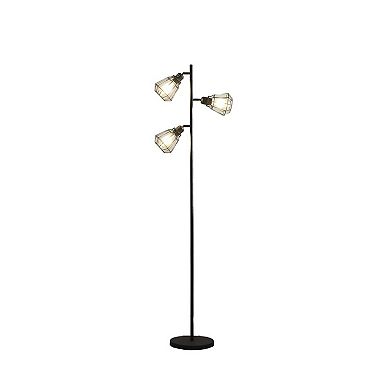 ELEMENT ACE Adjustable Cage Shade Industrial Farmhouse Metal Floor Lamp
