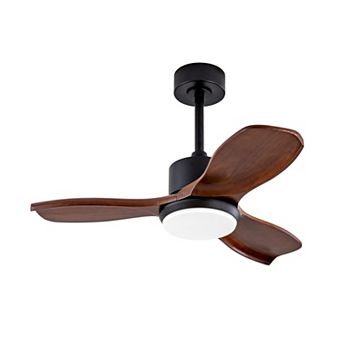 ELEMENT ACE 36 Inch Solid Wood Ceiling Fan with Remote Control and Dimmable LED Light