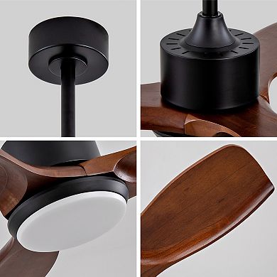 ELEMENT ACE 36 Inch Solid Wood Ceiling Fan with Remote Control and Dimmable LED Light