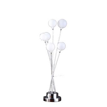 ELEMENT ACE 27.5-Inch Six-Light Frosted Acrylic Globe Aluminum LED Table Lamp