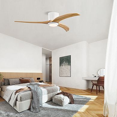 ELEMENT ACE 52-Inch Solid Wood Ceiling Fan with Integrated Light and Remote Control