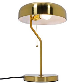 ELEMENT ACE Modern Hotel Style Table Lamp with Gold Accents for Bedroom Decor