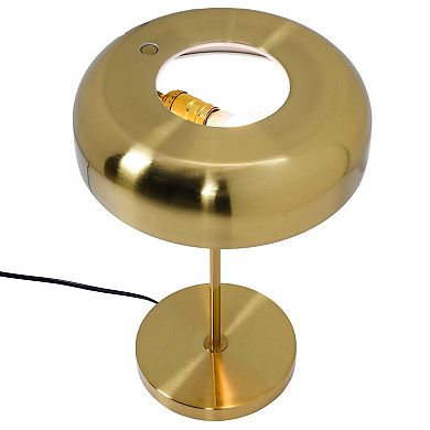 ELEMENT ACE Modern Hotel Style Table Lamp with Gold Accents for Bedroom Decor