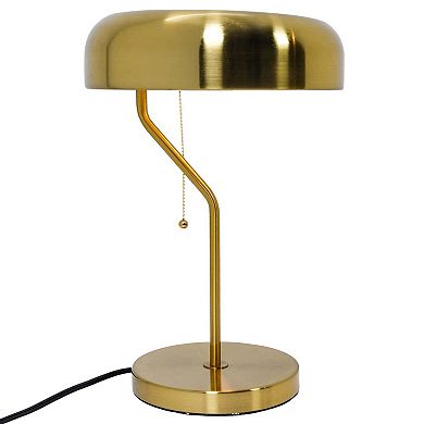 ELEMENT ACE Modern Hotel Style Table Lamp with Gold Accents for Bedroom Decor