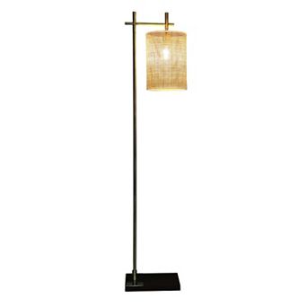 ELEMENT ACE Tall Corner Floor Lamp with Bamboo Lampshade for Living Room and Bedroom