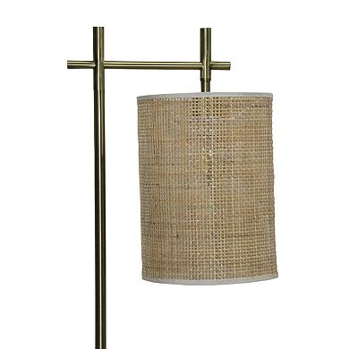 ELEMENT ACE Tall Corner Floor Lamp with Bamboo Lampshade for Living Room and Bedroom