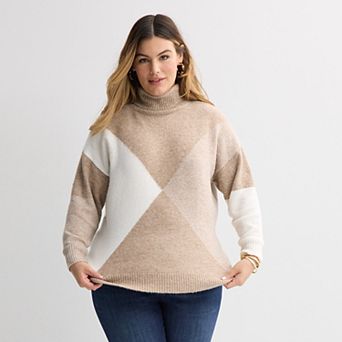 Plus Size Apt. 9® Pullover Turtleneck Long Sleeve Sweater