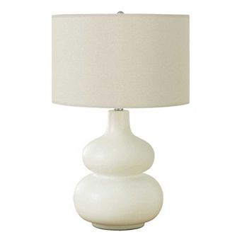 ELEMENT ACE Contemporary Ceramic Table Lamp with Linen Shade and 3-Way Switch