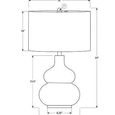 ELEMENT ACE Contemporary Ceramic Table Lamp with Linen Shade and 3-Way Switch